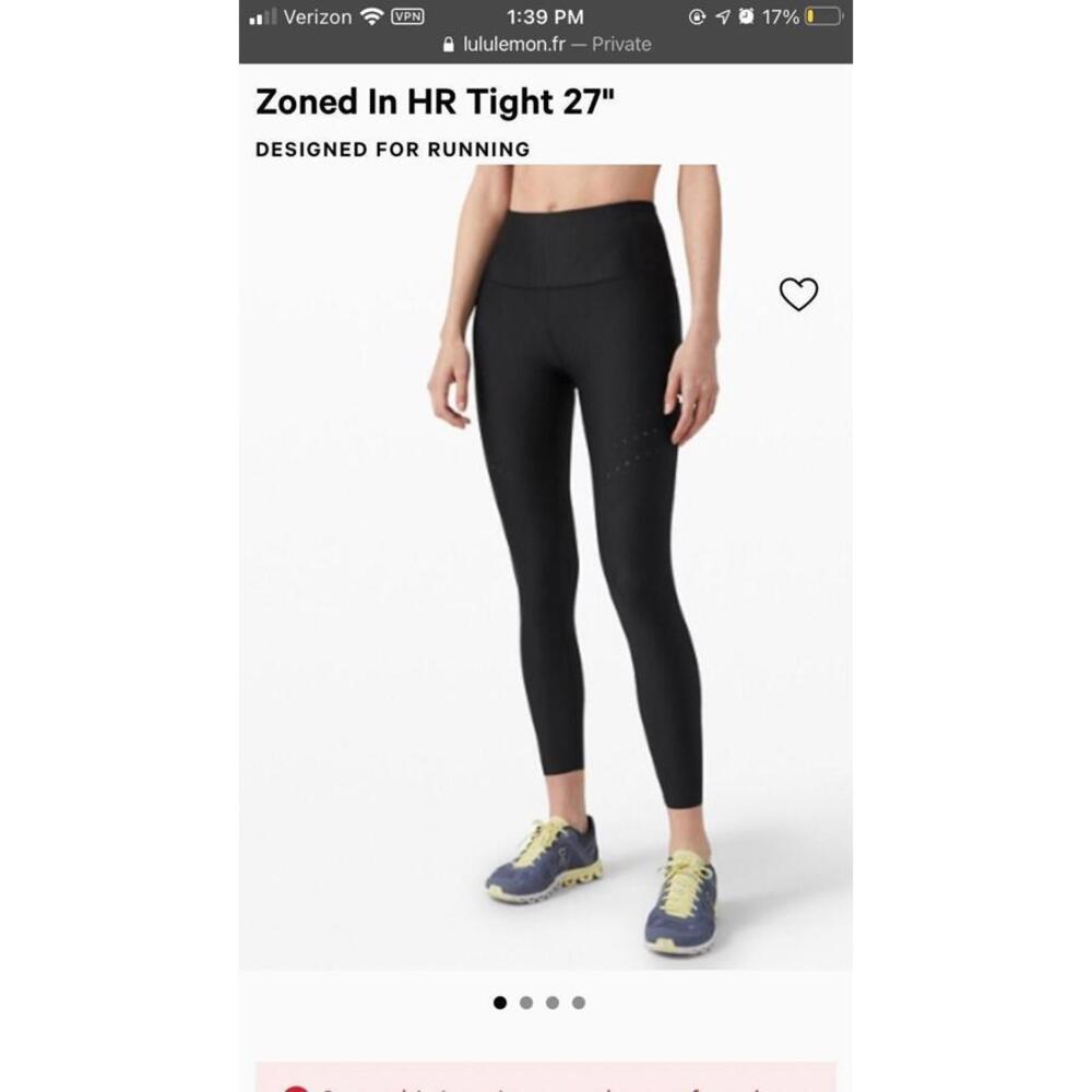 Lululemon Zoned In HR Tight 27" Black